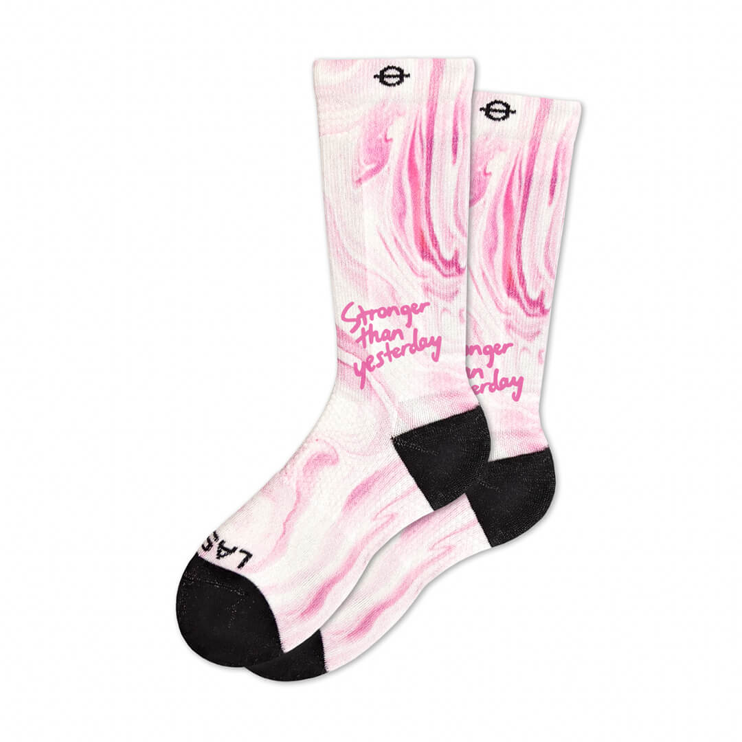 Performance Compression Socks - Pink Swirl Crew